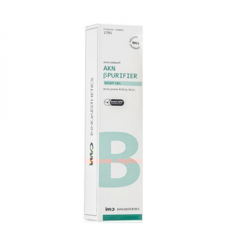 INNO DERMA Innoaesthetics Akn ßPurifier Night Gel _ Gel đặc trị dành cho da dầu, mụn và phục hồi tổn thương da sau viêm